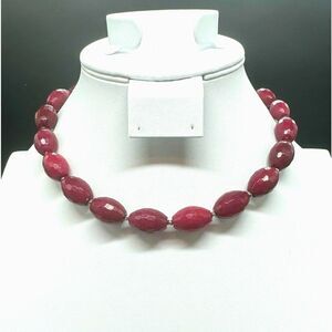 Dyed Red Jade Necklace by White House Black Market 16-18 inch NWT